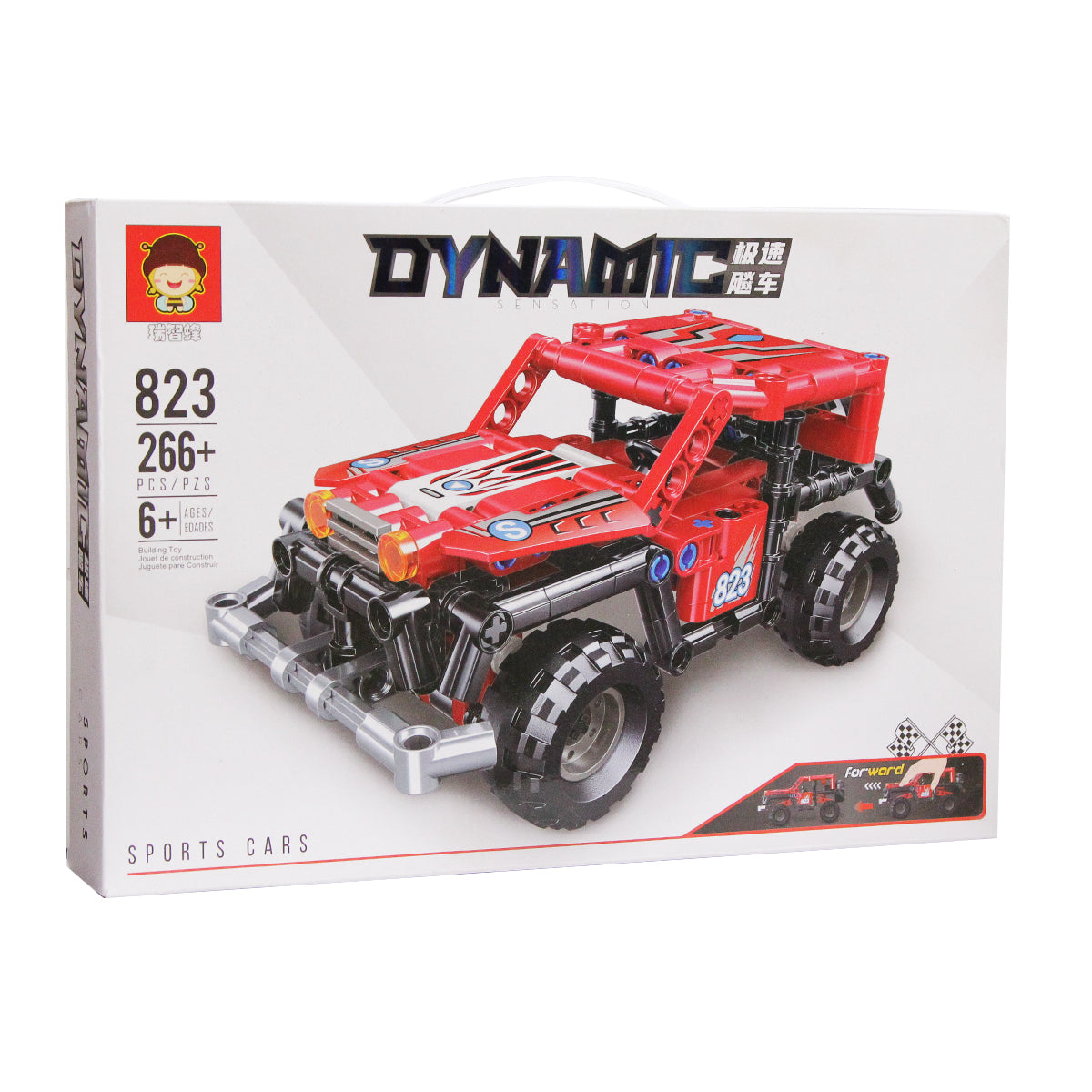 Jeep Off-Road Rojo | Bloques de Construcción Pull Back 266 Pzs