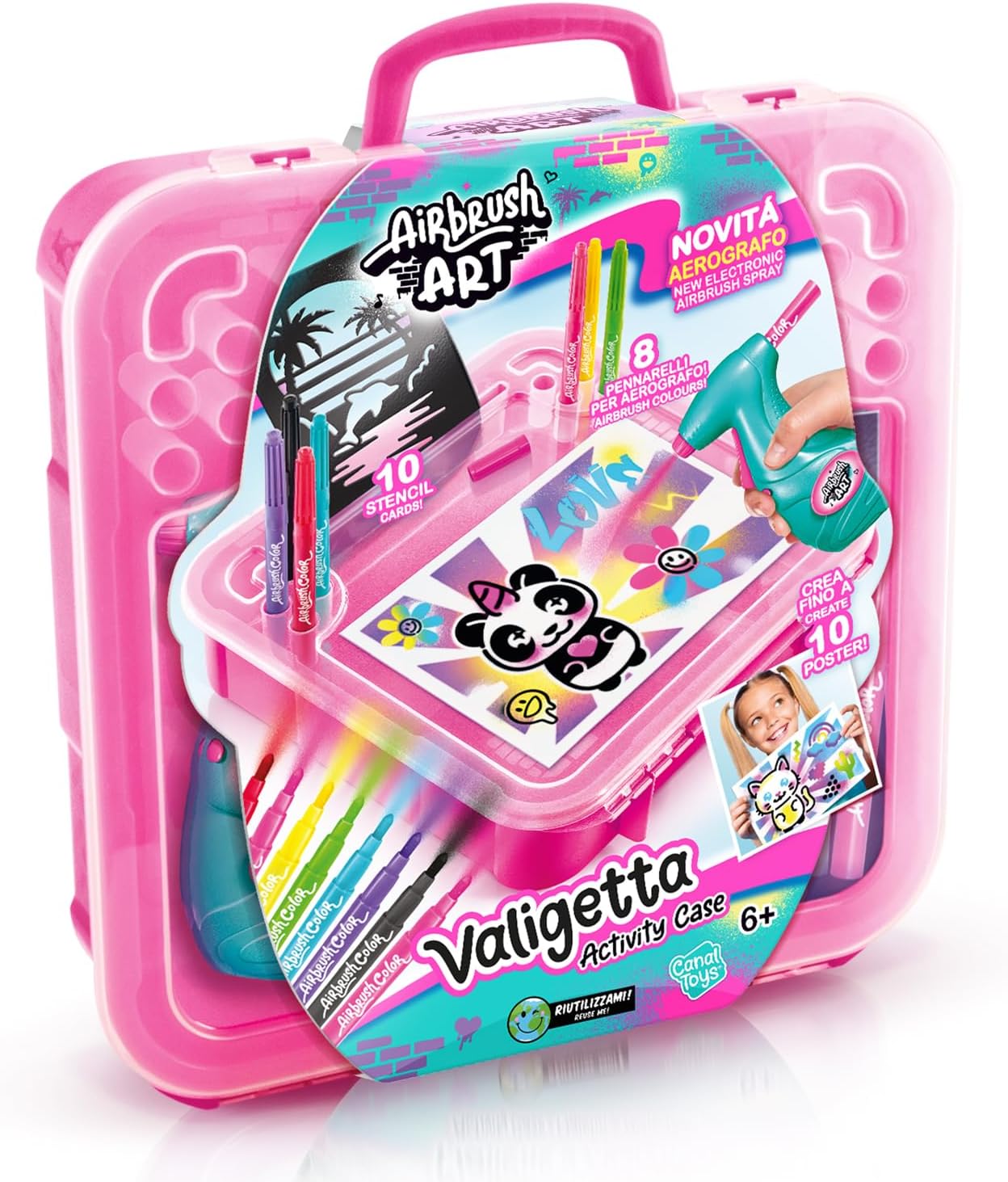 Canal Toys Airbrush Art | Estuche de Aerografía Creativa con Plantillas