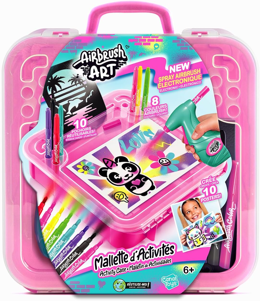 Canal Toys Airbrush Art | Estuche de Aerografía Creativa con Plantillas