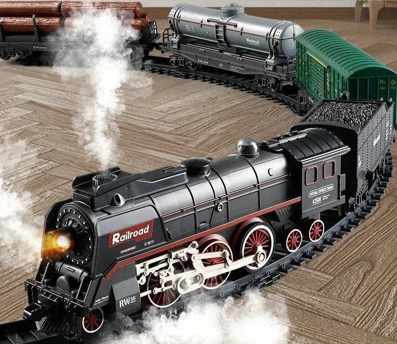 Tren Clásico con Humo Real y Sonidos de Vapor