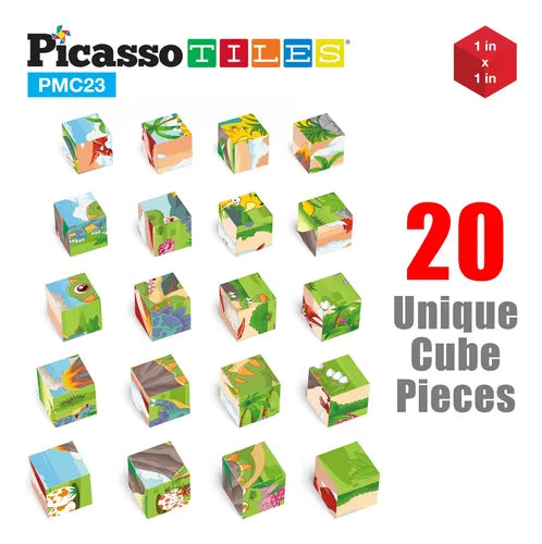 Set Dinosaurios Magnéticos 20 Piezas PTD04 | Cubos Educativos