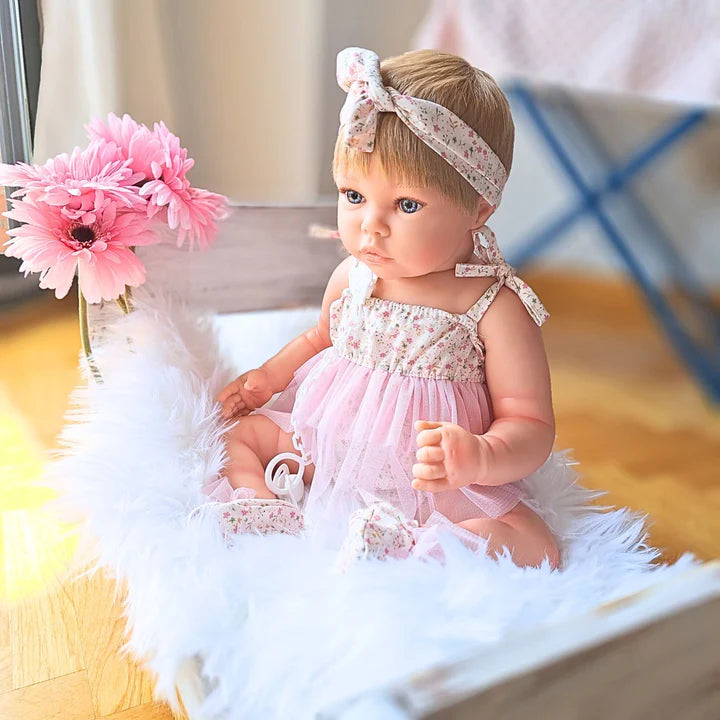 Muñeca Reborn India | Bebé Realista 52cm de Vinilo Blando Bañable
