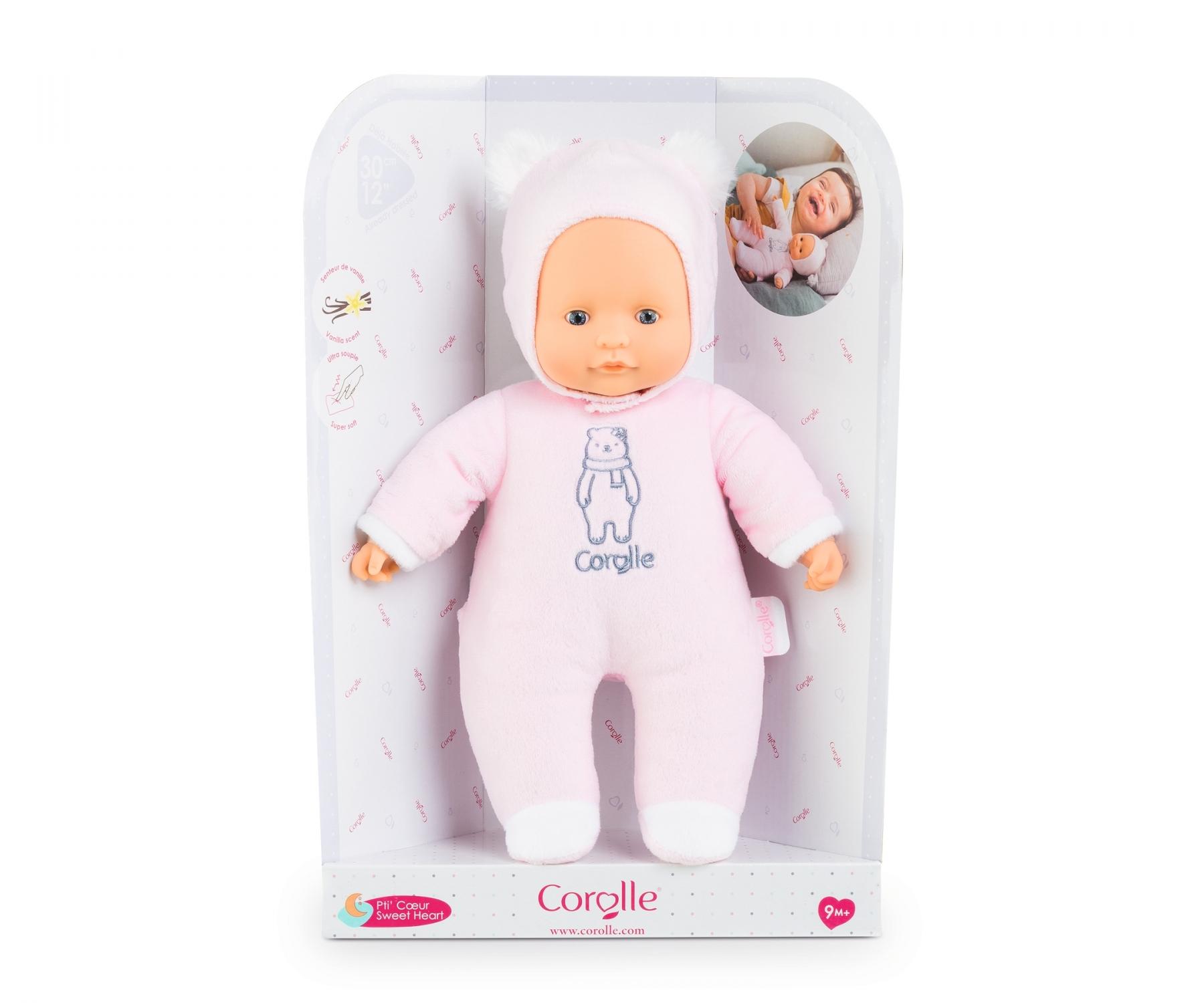 Bebé Corolle Sweet Heart Pink Bear | Muñeca Suave de 30 cm