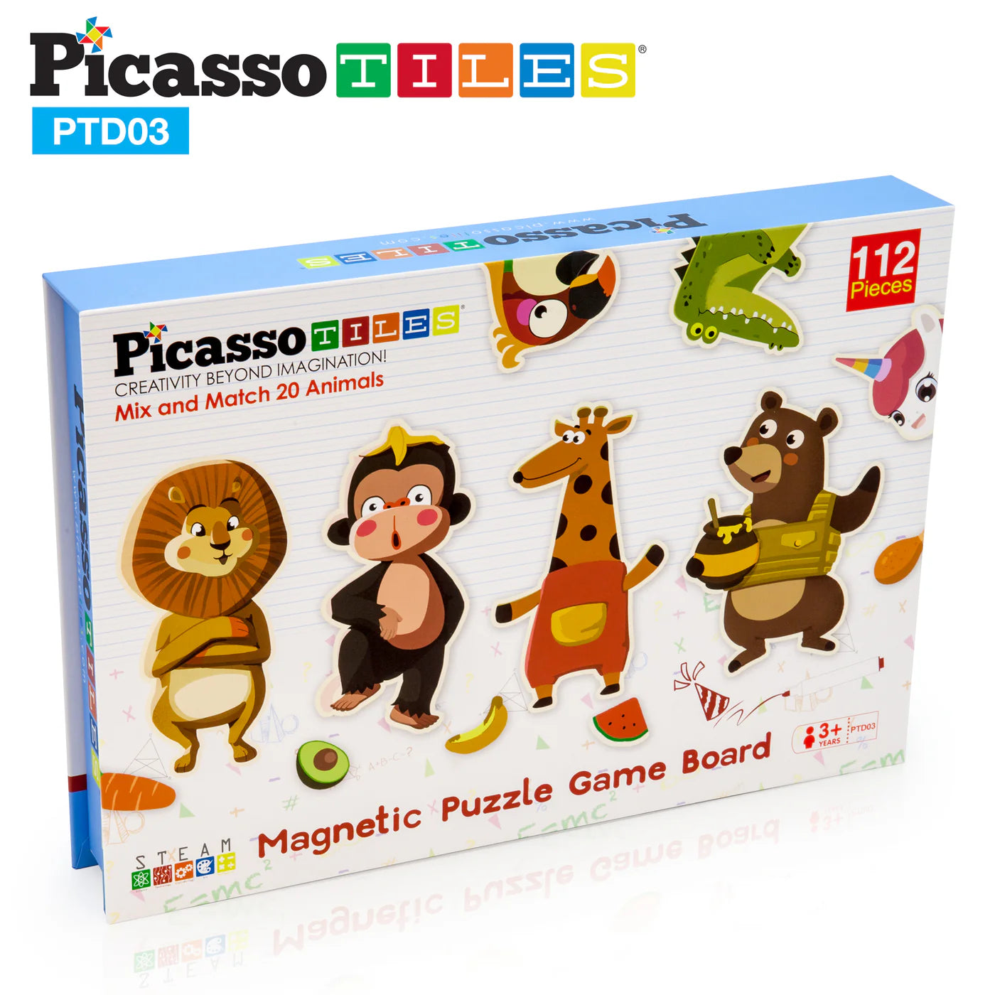 Set Magnético 112 Piezas Animales + Tablero de Dibujo