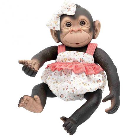 Muñeco Mono Reborn con Vestido Floral Rosa | Bebé Realista Adorable