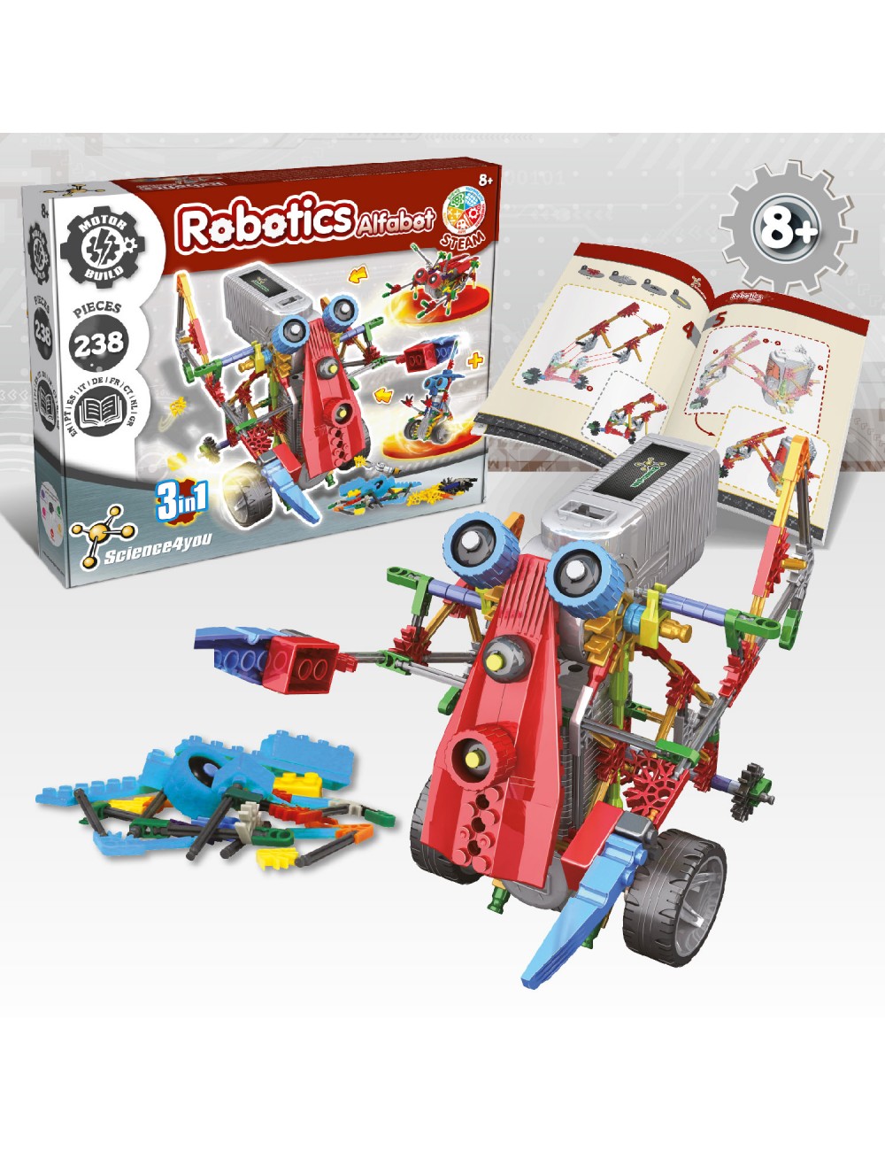 Robotics Alfabot 3 en 1 Science4you – Construye Tres Robots