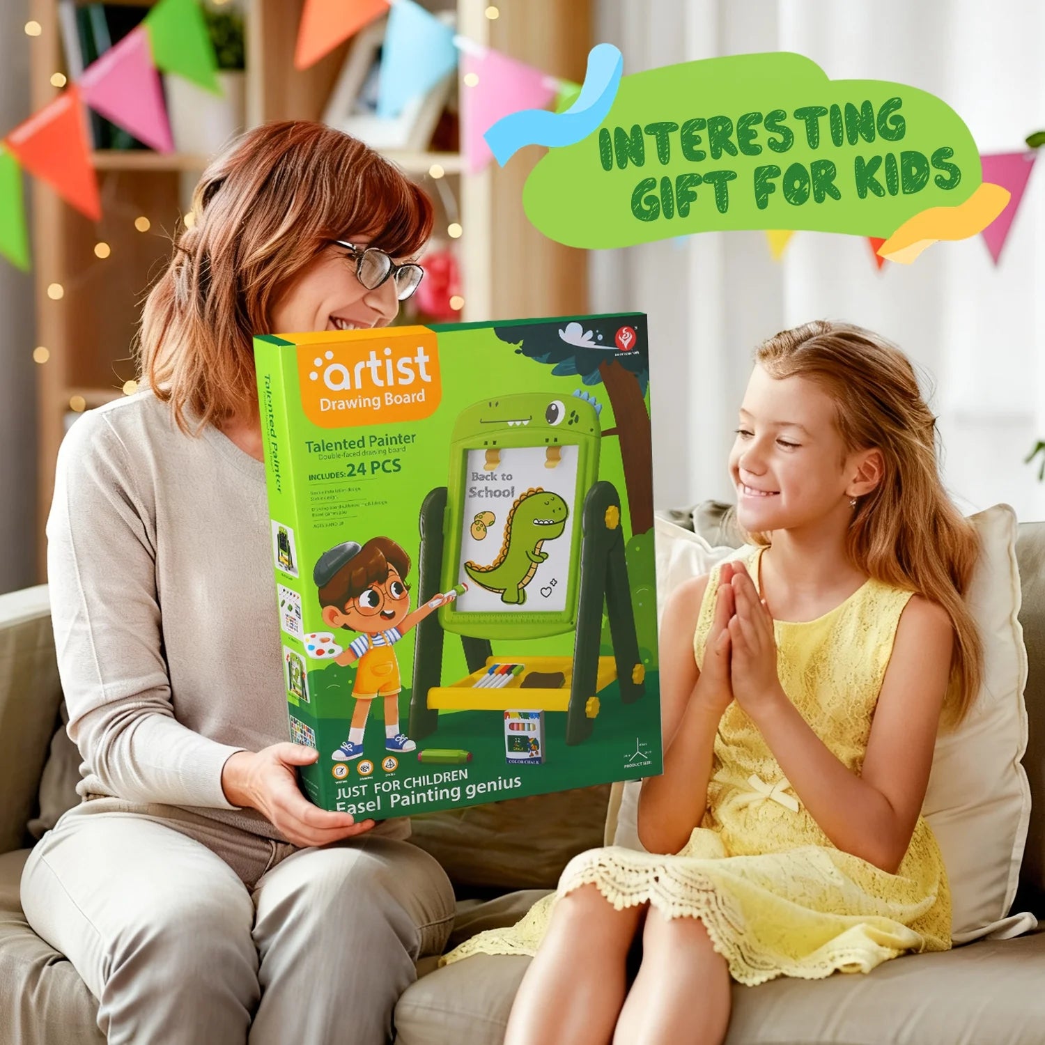 Caballete Artístico Infantil | Pizarra Doble Cara