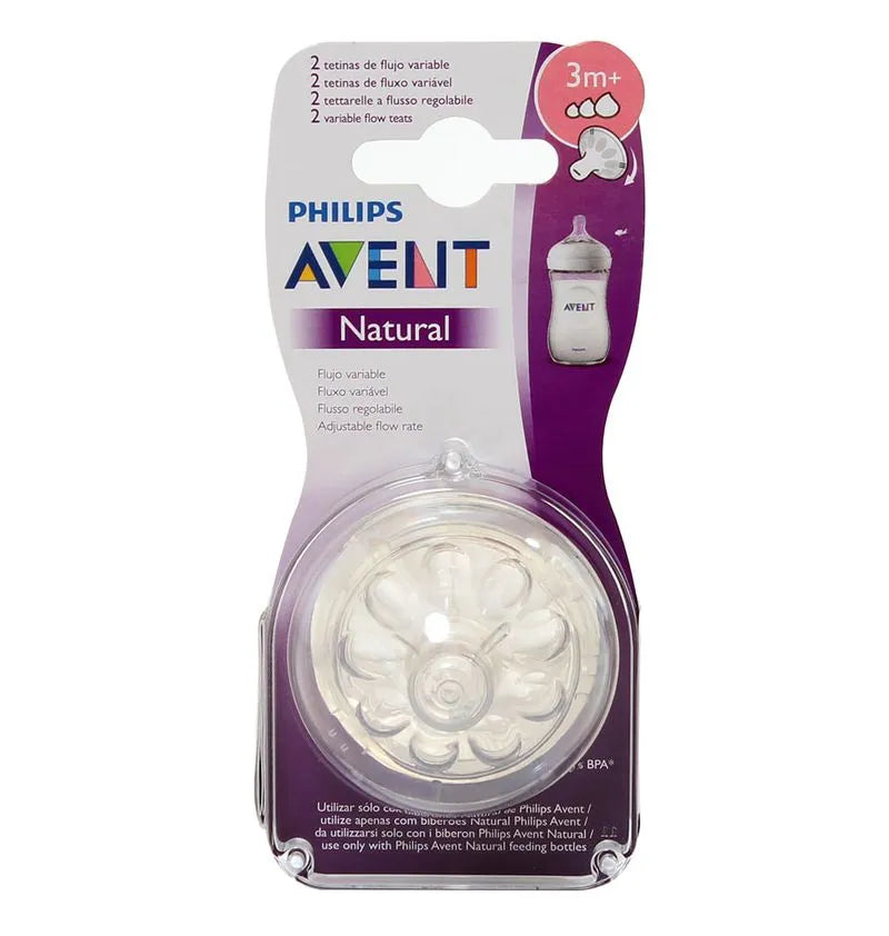 Chupos Avent Natural Flujo Variable 3m+ | Pack x2