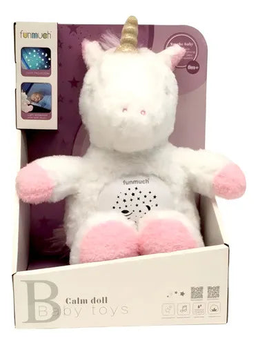 Unicornio Peluche Proyector de Luces Calm Doll Baby Toys