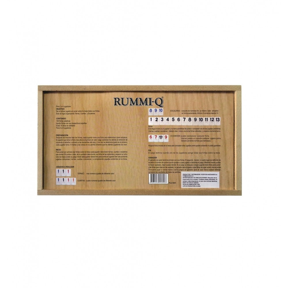 Rummi-Q Caja de Madera | Juego de Mesa Clásico