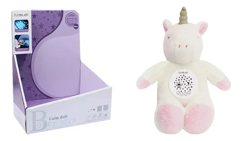 Unicornio Peluche Proyector de Luces Calm Doll Baby Toys