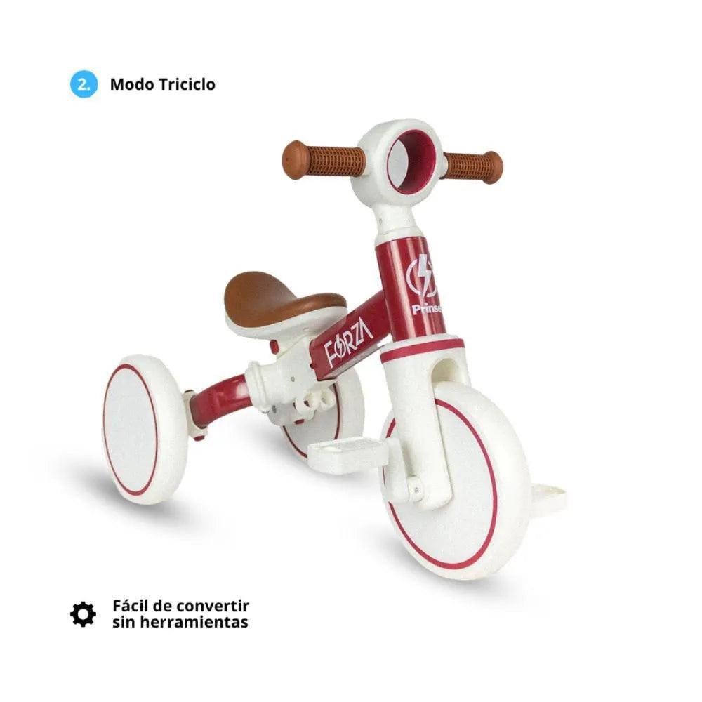 Balance Bike Forza Red Prinsel 2 en 1 | Bicicleta Infantil