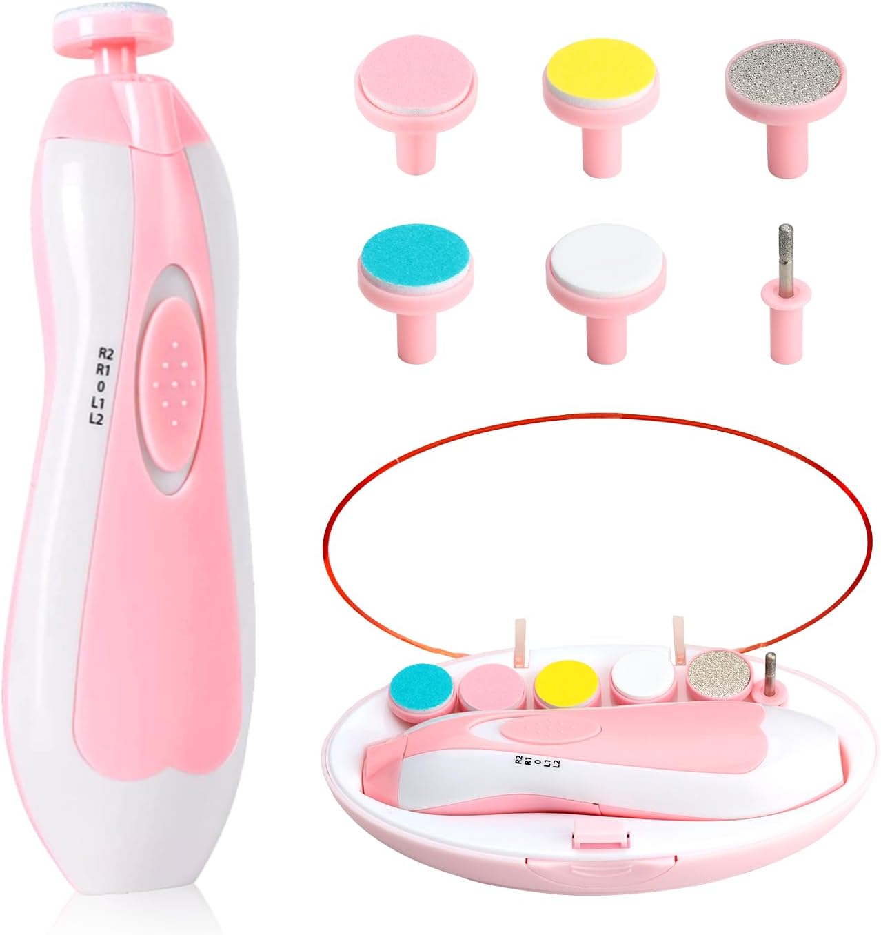 Cortauñas Eléctrico Bebé Pink | Baby Nail Trimmer Suave y Seguro