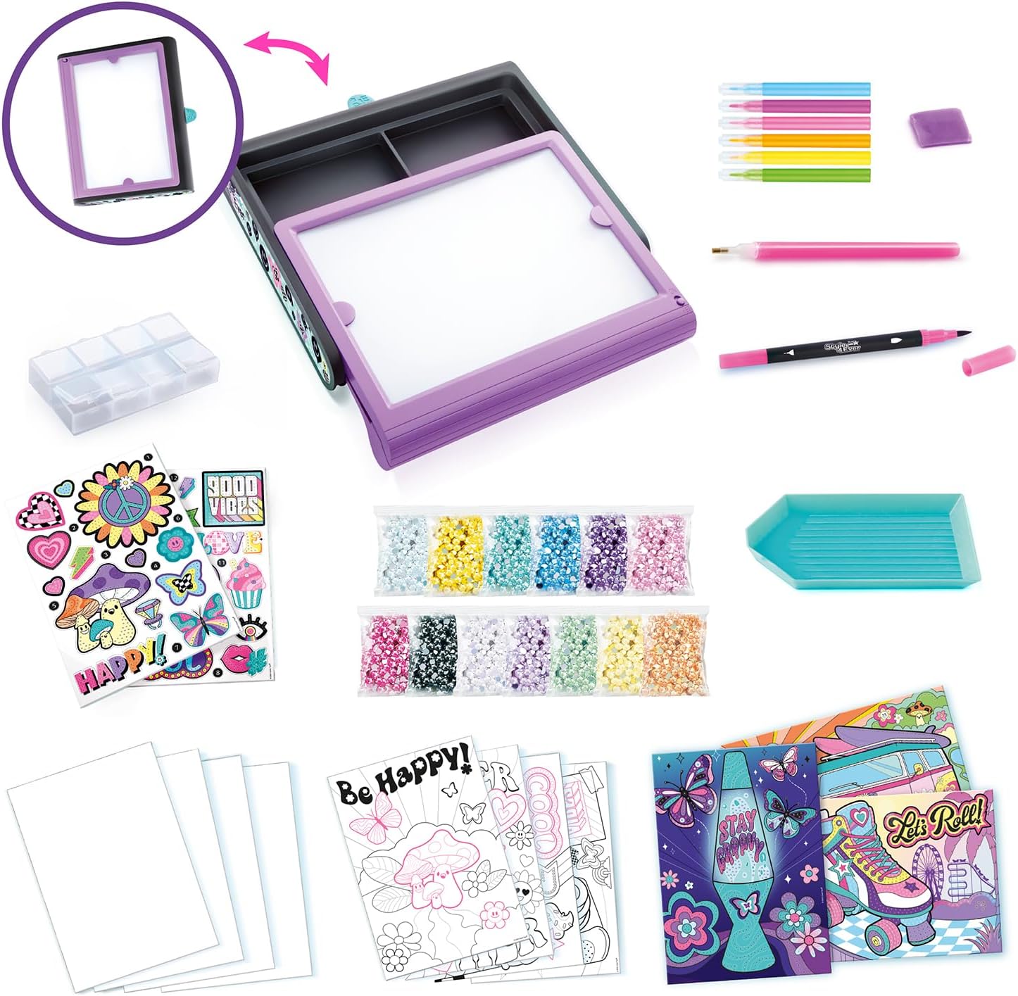 Canal Toys Diamond Art Studio | Set de Arte Brillante 3 en 1 con Luz LED