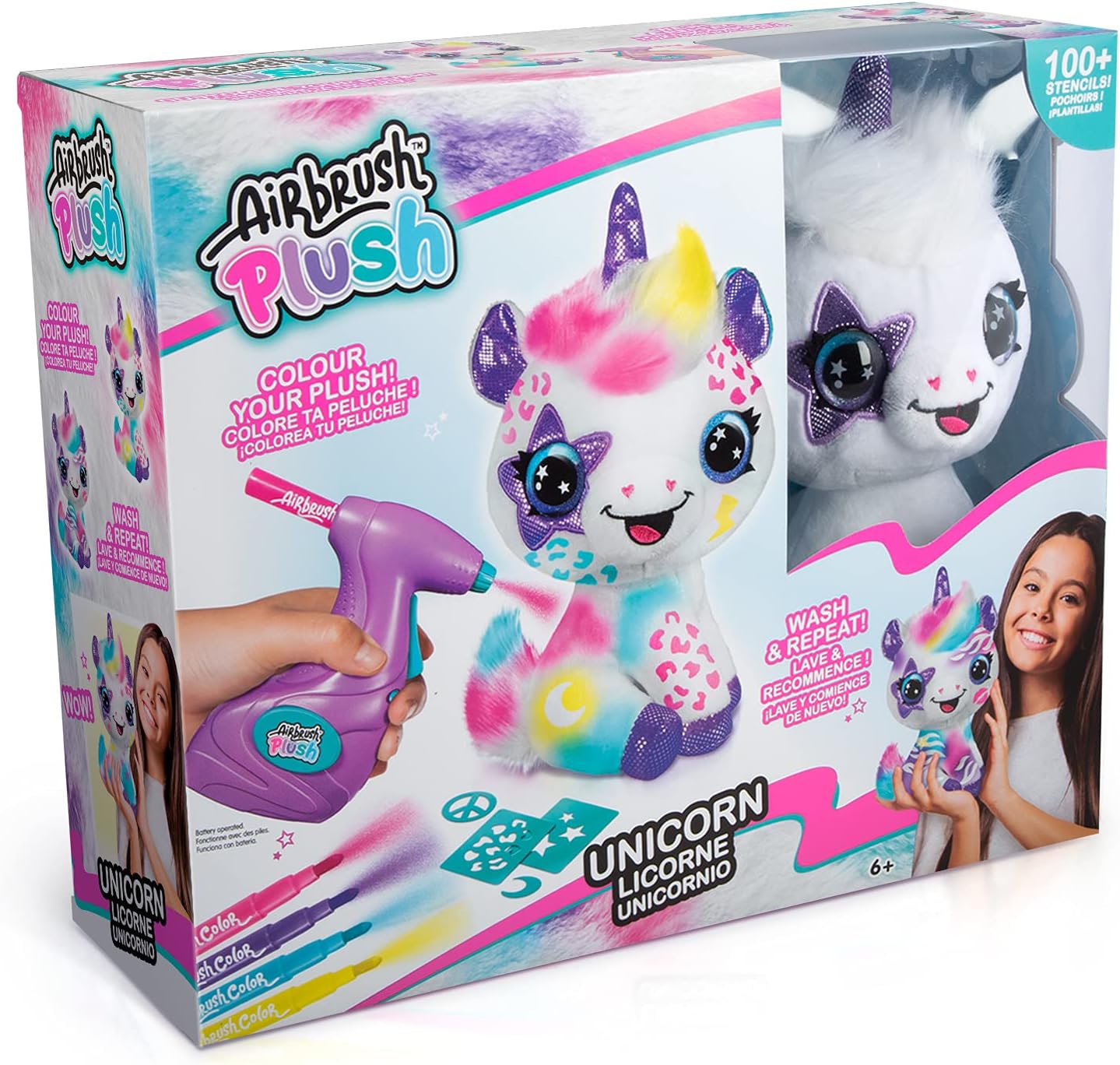 Airbrush Plush Unicornio | Set de Aerografía Lavable para Niños