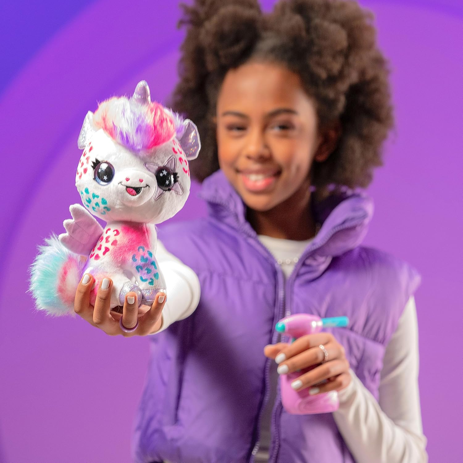 Airbrush Plush Magic Unicorn | Peluche Decorativo con Luz y Aerógrafo