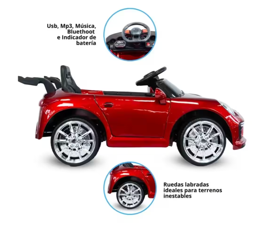 718 Cayman Red 6V Prinsel | Carro Montable Infantil