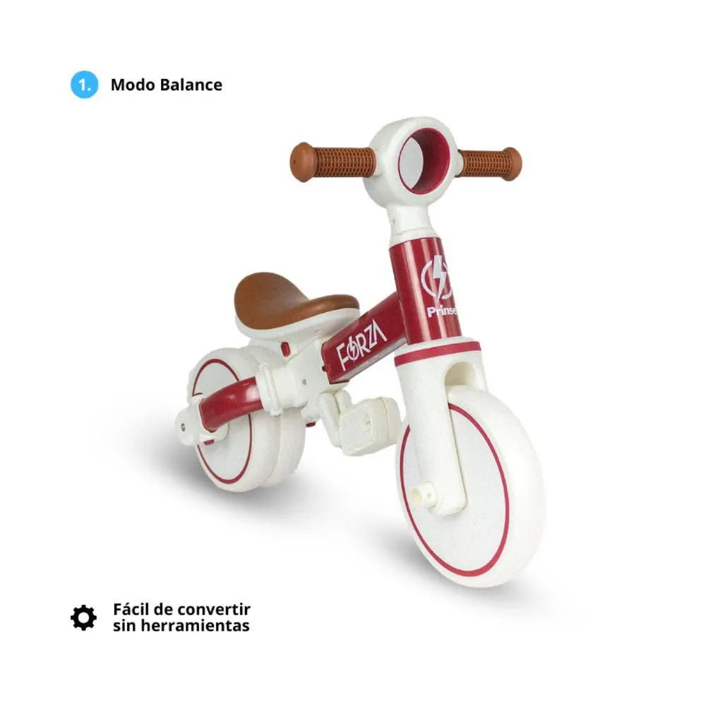 Balance Bike Forza Red Prinsel 2 en 1 | Bicicleta Infantil