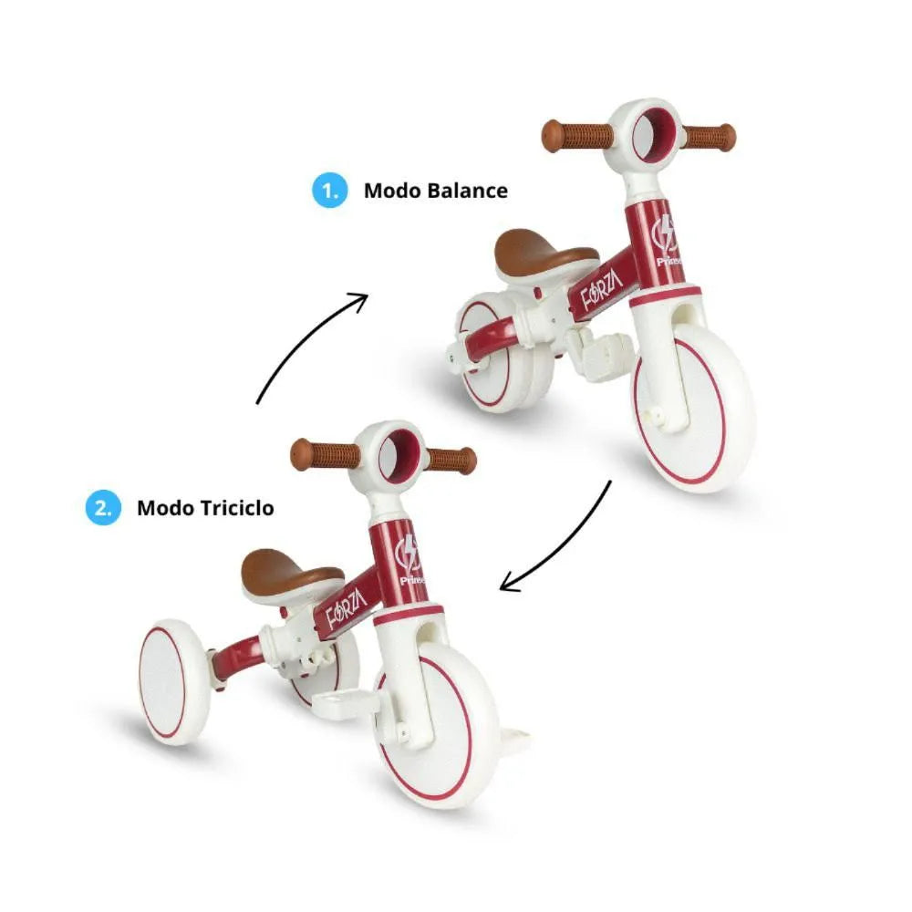 Balance Bike Forza Red Prinsel 2 en 1 | Bicicleta Infantil