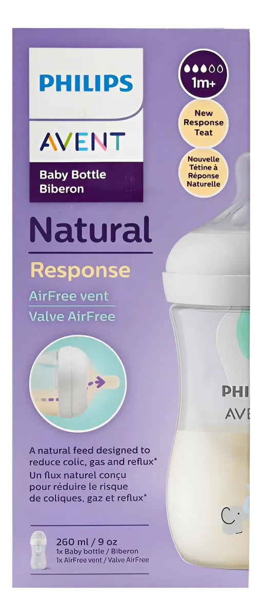 Biberón Philips Avent Natural Response 260ml 9oz | Válvula AirFree