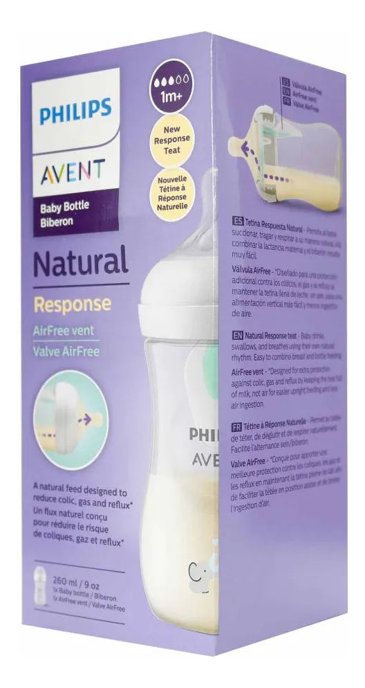 Biberón Philips Avent Natural Response 260ml 9oz | Válvula AirFree