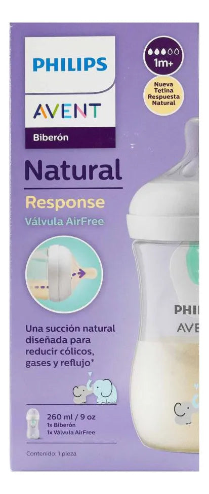 Biberón Philips Avent Natural Response 260ml 9oz | Válvula AirFree