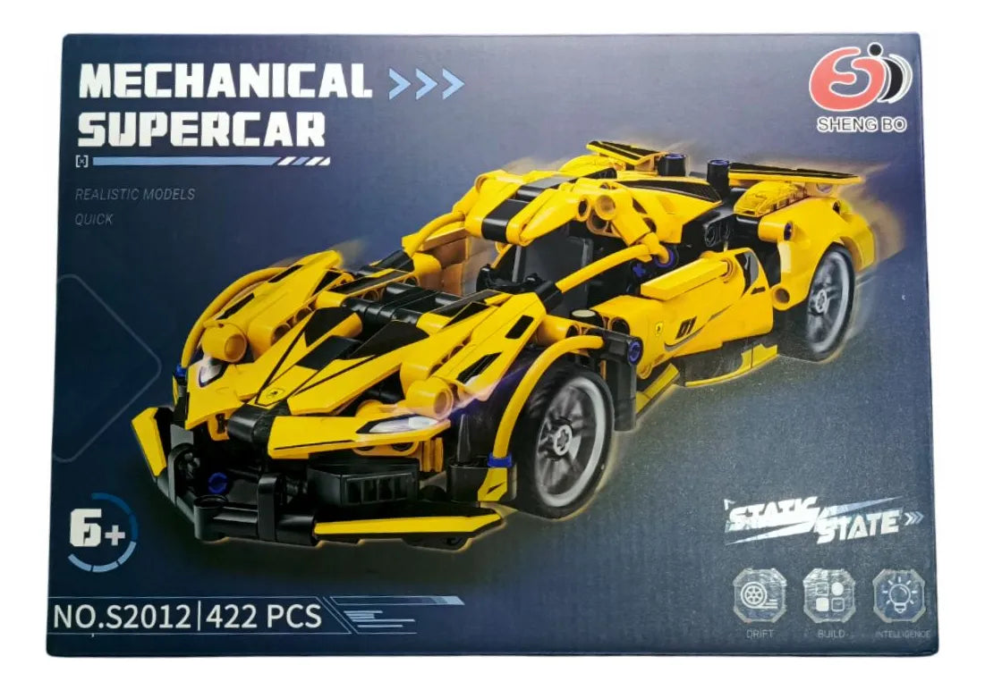 Bugatti Amarillo Armable | Set de Construcción 422 Piezas