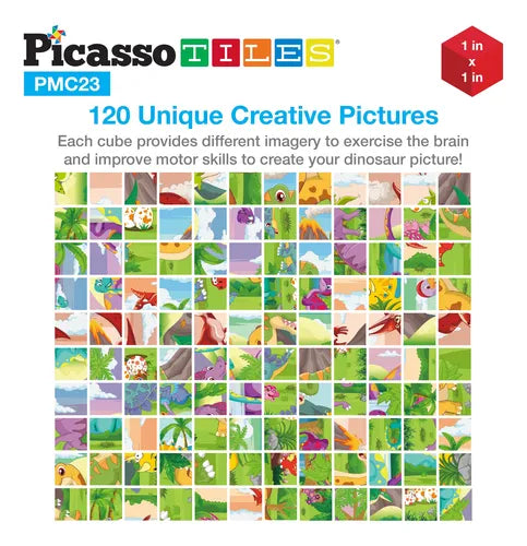 Set Dinosaurios Magnéticos 20 Piezas PTD04 | Cubos Educativos