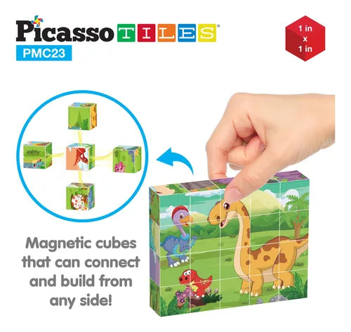 Set Dinosaurios Magnéticos 20 Piezas PTD04 | Cubos Educativos