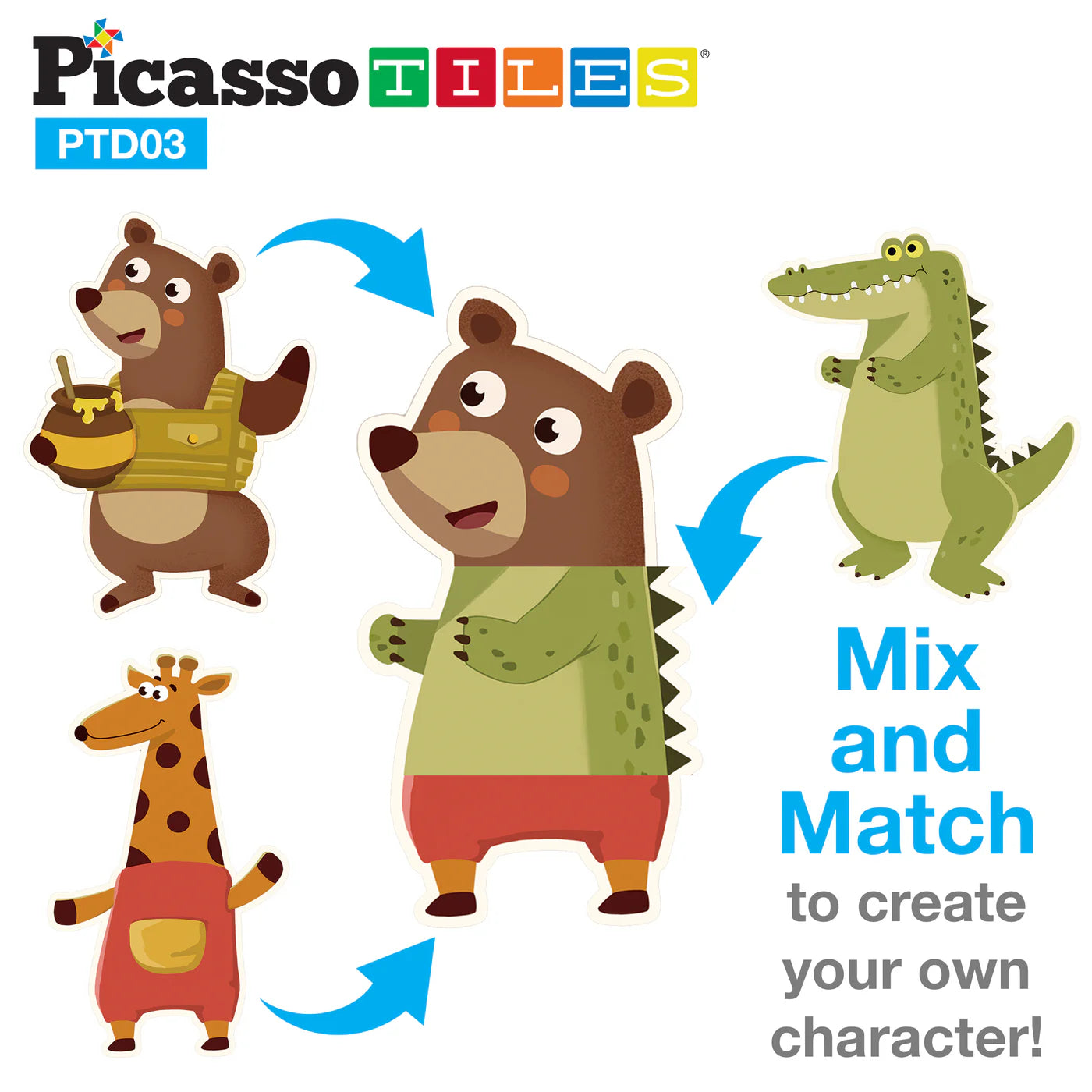 Set Magnético 112 Piezas Animales + Tablero de Dibujo