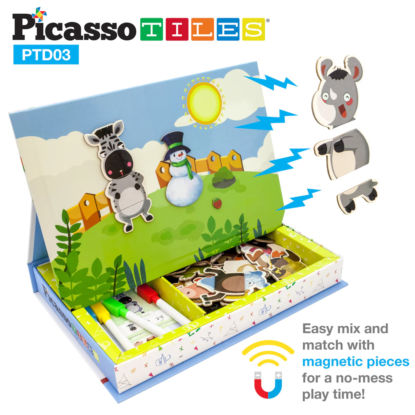 Set Magnético 112 Piezas Animales + Tablero de Dibujo