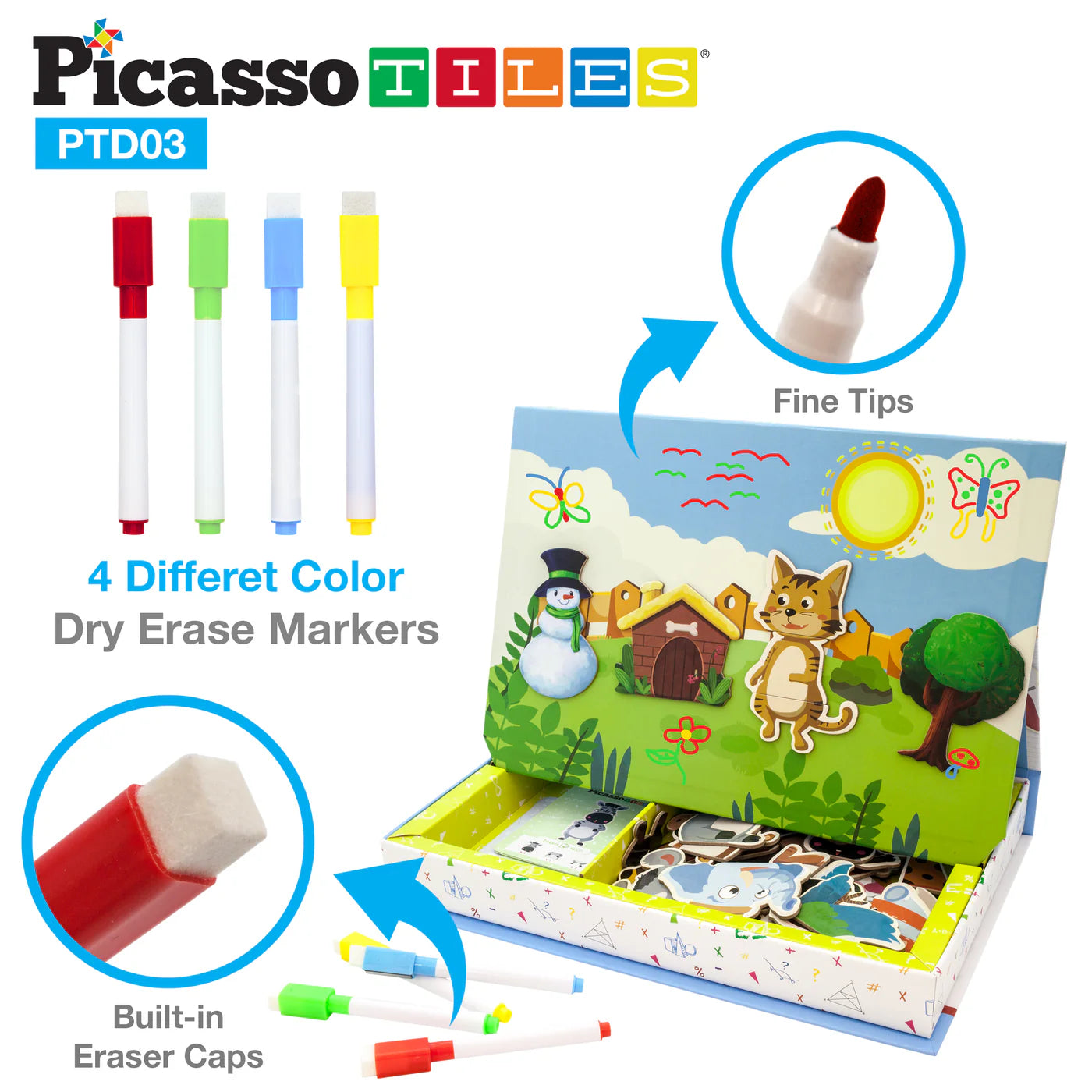 Set Magnético 112 Piezas Animales + Tablero de Dibujo