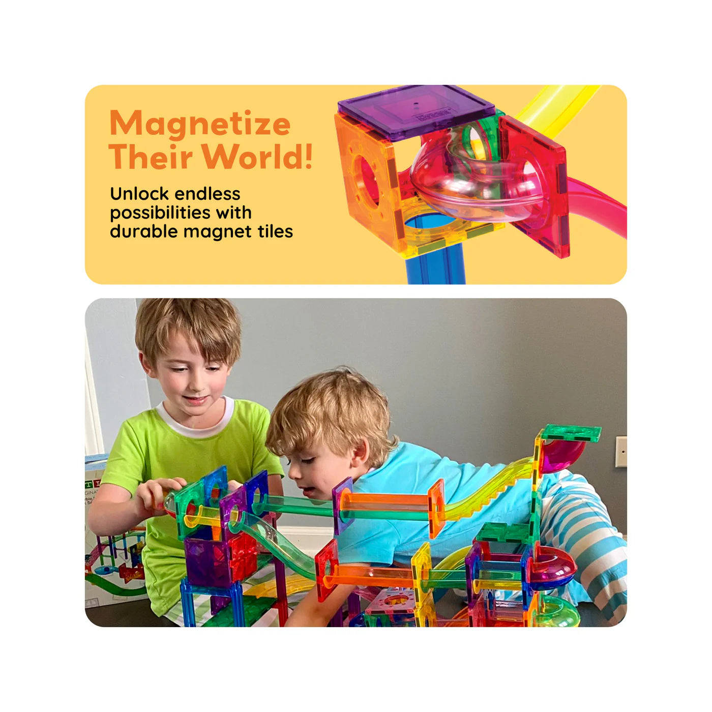 PicassoTiles Marble Run 50 Piezas | Pista Magnética de Canicas