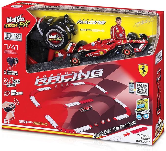 Pista de Carreras F1 Ferrari SF-24 | Set con Carro de Juguete