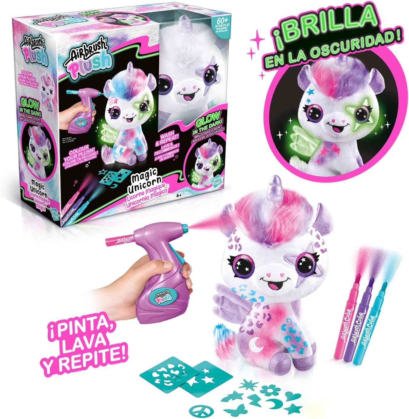 Airbrush Unicornio Glow Canal Toys | Juguete Creativo con Luz