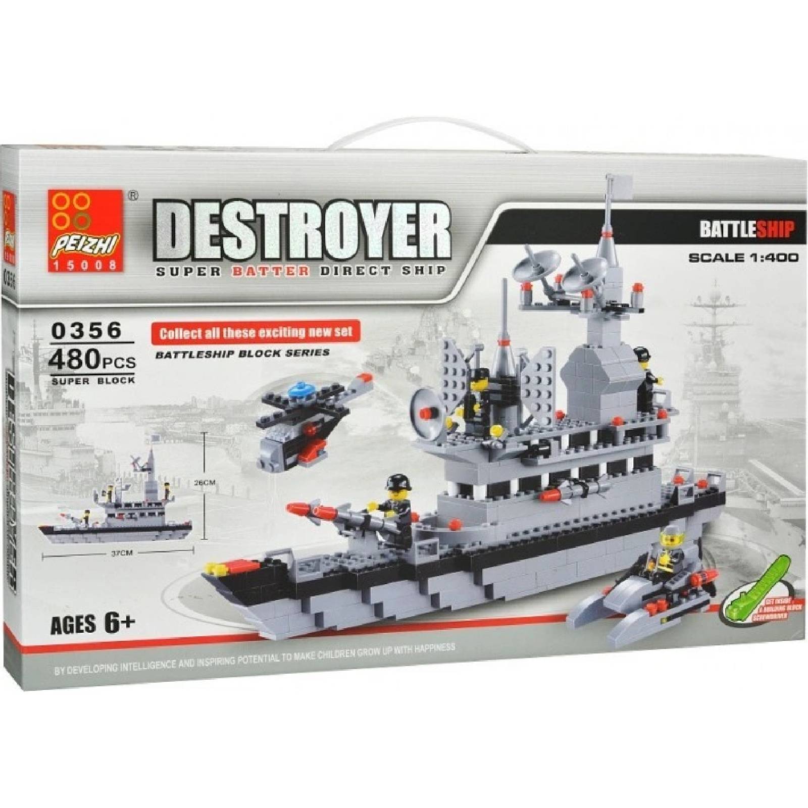 Barco Destructor Militar Peizhi | Set de Construcción 480 Piezas