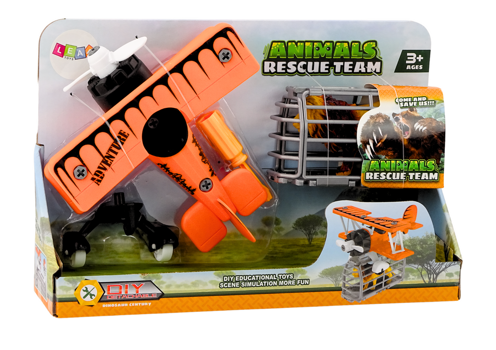 Avión Transportador de Animales | Juguete Desarmable con León