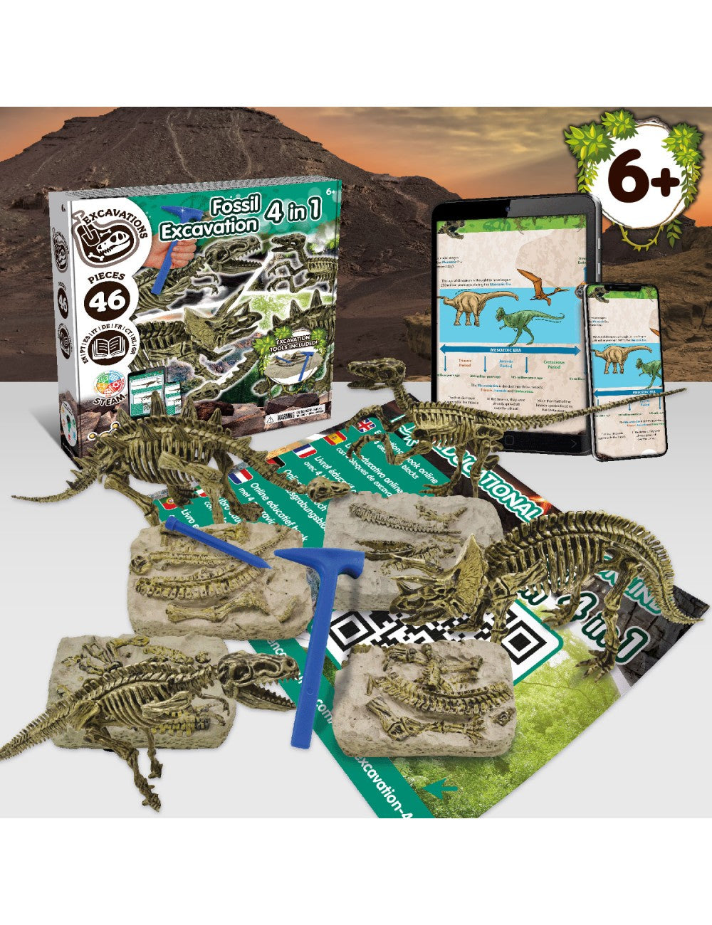 Excavaciones Fósiles 4 en 1 – Descubre Tus Dinosaurios