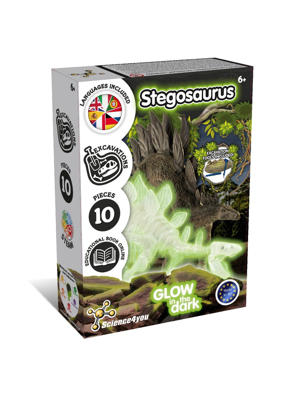 Excavaciones Stegosaurus Brilla en la Oscuridad – Descubre Tu Dinosaurio