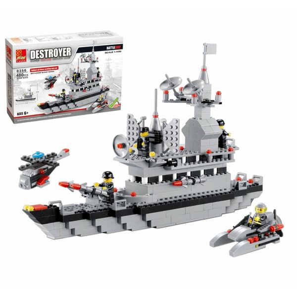 Barco Destructor Militar Peizhi | Set de Construcción 480 Piezas