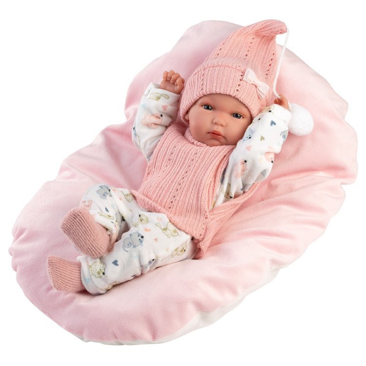 Muñeca Llorens Bimba 35 cm | Recién Nacida con Conjunto Gatitos