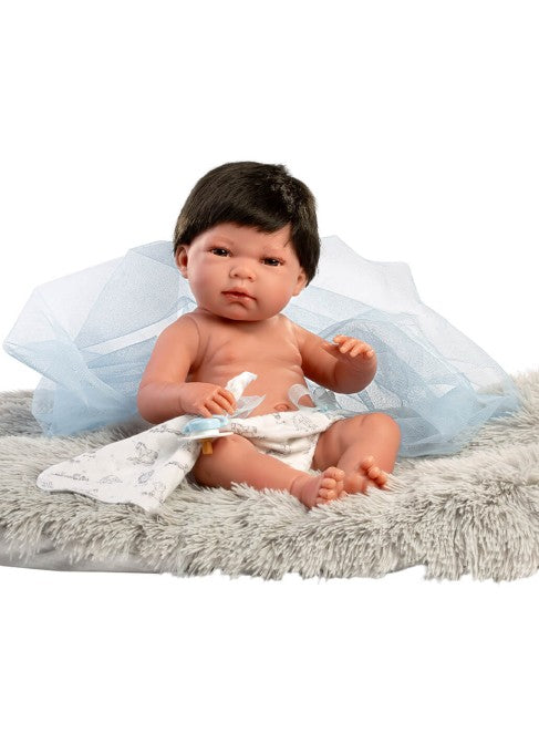 Muñeco Recién Nacido Nico con Cojín Gris 40 cm | Llorens – RAV Toys