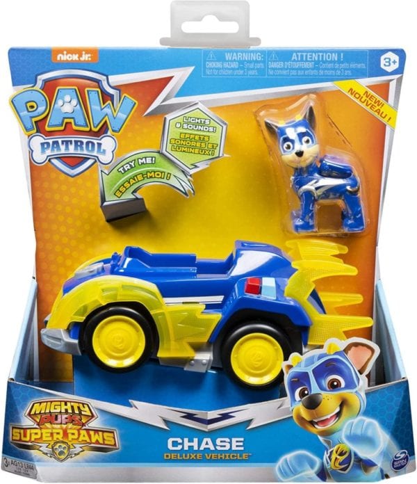 Paw Patrol Mighty Pups Chase Vehículo de Lujo con Luces y Sonidos