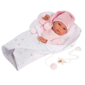 Kaylee 13.8 Anatomically-correct Baby Doll with Pink Star Blanket